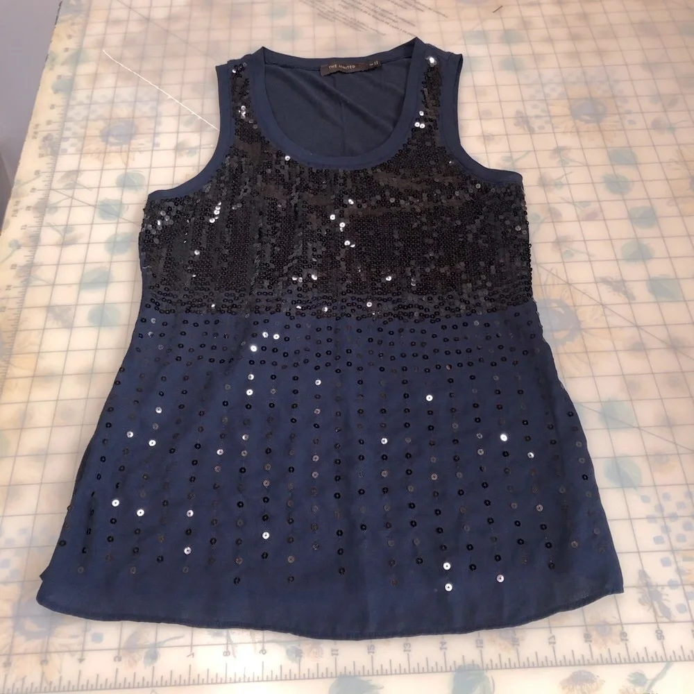 The Limited Navy Sequin Tank Top - Picture 8 of 16